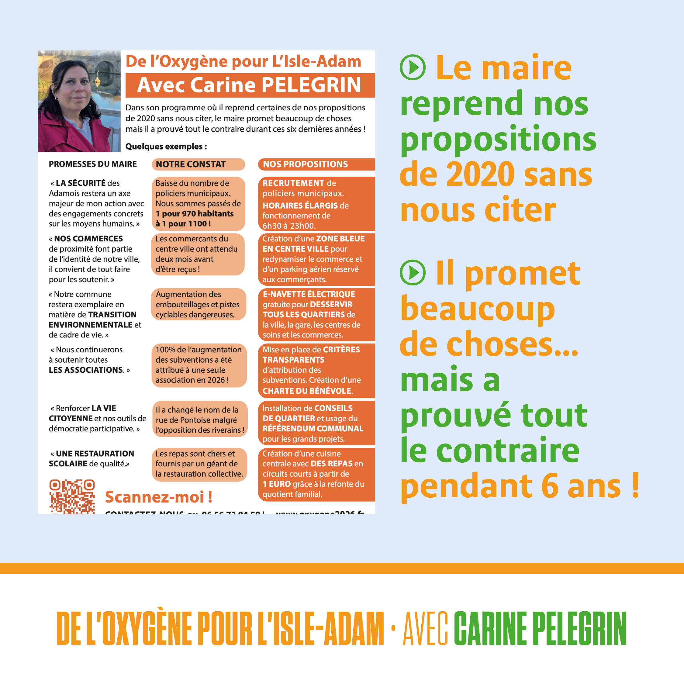 Les promesses du maire face à nos propositions concrètes